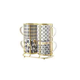 Karaca Nigrum 5 Parça Standlı Porselen Mug Kupa Seti
