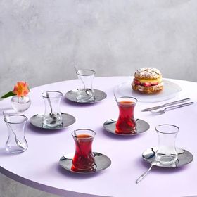 Karaca Niko Gümüş 18 Parça 6 Kişilik Çay Seti