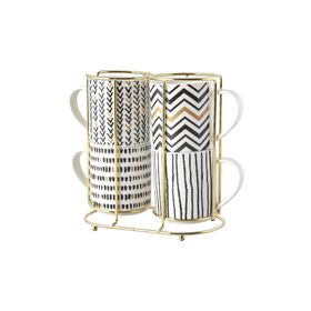 Karaca Nomar 5 Parça Standlı Porselen Mug Kupa Seti