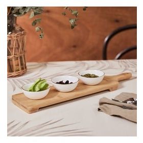 Karaca Orbit 3'lü Çerezlik ve Bambu Servislik