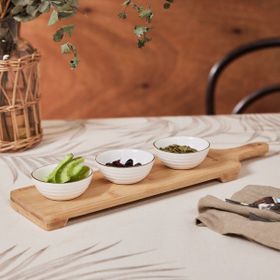 Karaca Orbit 3'lü Çerezlik ve Bambu Servislik