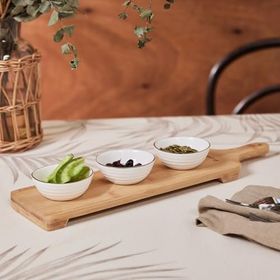 Karaca Orbit 3'lü Çerezlik ve Bambu Servislik