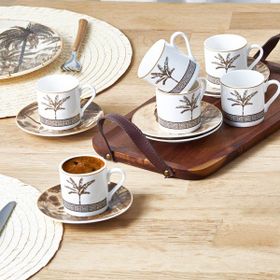 Karaca Palmiye 80 ml 6 Kişilik Kahve Fincan Takımı