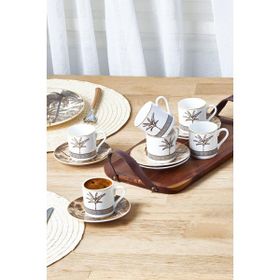 Karaca Palmiye 80 ml 6 Kişilik Kahve Fincan Takımı