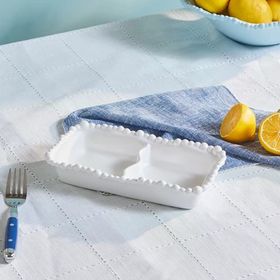 Karaca Perla 23 cm Beyaz Melamin Bölmeli Dikdörtgen Çerezlik