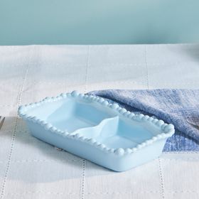 Karaca Perla 23 cm Mavi Melamin Bölmeli Dikdörtgen Çerezlik