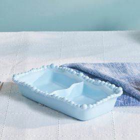 Karaca Perla 23 cm Mavi Melamin Bölmeli Dikdörtgen Çerezlik