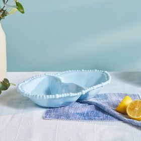 Karaca Perla 33 cm Mavi Oval Melamin Bölmeli Çerezlik