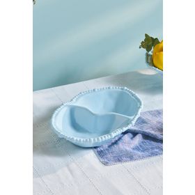 Karaca Perla 33 cm Mavi Oval Melamin Bölmeli Çerezlik