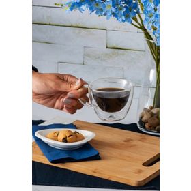 Karaca Pia Çift Cidarlı Oval 175 ml Kahve Fincanı