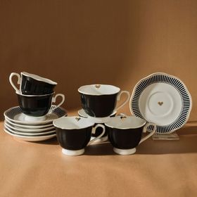 Karaca Piraye 6 Kişilik 80 ml Kahve Fincan Takımı