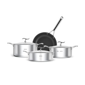 Karaca Plasma Steel 316+ 3Ply 7 Parça Tencere ve Tava Seti