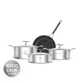 Karaca Plasma Steel 316+ 3Ply 7 Parça Tencere ve Tava Seti
