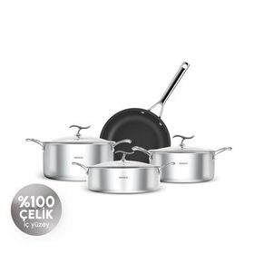 Karaca Plasma Steel 316+ 3Ply 7 Parça Tencere ve Tava Seti