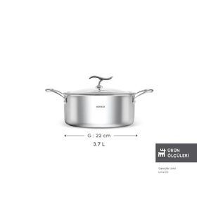 Karaca Plasma Steel 316+3PLY 22 cm Tencere