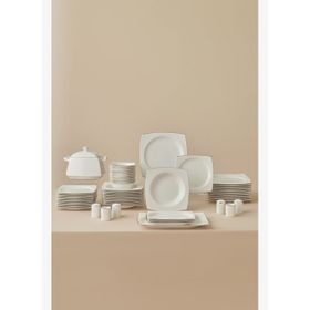 Karaca Platin Square Bone Talia 60 Parça 12 Kişilik Yemek Takımı