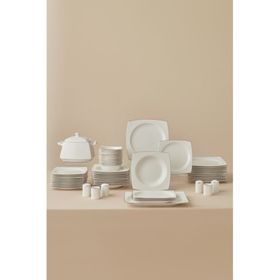 Karaca Platin Square Bone Talia 60 Parça 12 Kişilik Yemek Takımı
