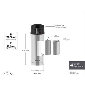 Karaca Pluton Çelik Sızdırmaz Inox 450 ml Termos