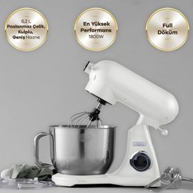 Karaca Powercast Chef Döküm Stand Mikser Cream 1800 W 6.2 lt Mutfak Şefi