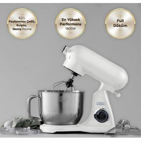 Karaca Powercast Chef Döküm Stand Mikser Cream 1800 W 6.2 lt Mutfak Şefi