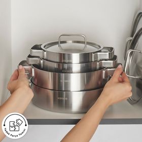 Karaca PowerSteel 316+ 3 Ply Onyx İndüksiyon Tabanlı 8 Parça Tencere Seti