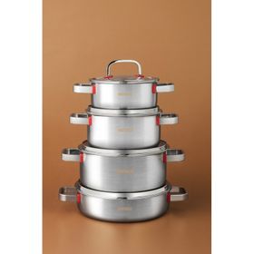Karaca Powersteel 316+ 3Ply Artemis İndüksiyon Tabanlı 8 Parça Çelik Tencere Seti