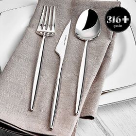 Karaca Premium Moongate 316+ Paslanmaz Çelik 84 Parça 12 Kişilik Kutulu Çatal Kaşık Bıçak Seti