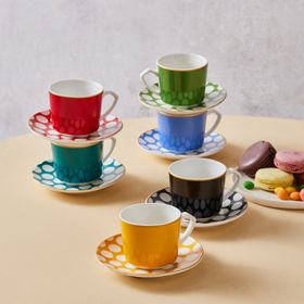 Karaca Puantiyeli 6 Kişilik 80 ml Kahve Fincan Takımı