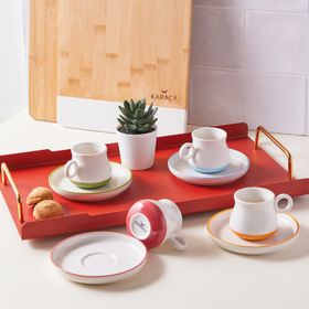 Karaca Renkser 4 Kişilik 90 ml Kahve Fincanı Takımı