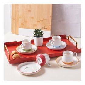 Karaca Renkser 4 Kişilik 90 ml Kahve Fincanı Takımı