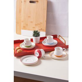 Karaca Renkser 4 Kişilik 90 ml Kahve Fincanı Takımı