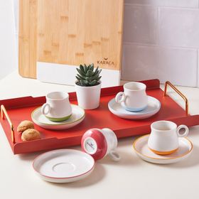 Karaca Renkser 4 Kişilik 90 ml Kahve Fincanı Takımı