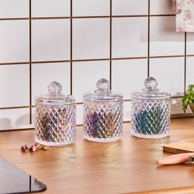 Karaca Robby 350 ML Lüsterli 3'lü Baklava Desenli Baharat Takımı