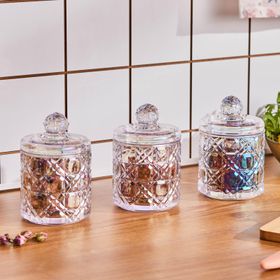 Karaca Robby 350 ml Lüsterli 3'lü Ekoseli Baharat Takımı