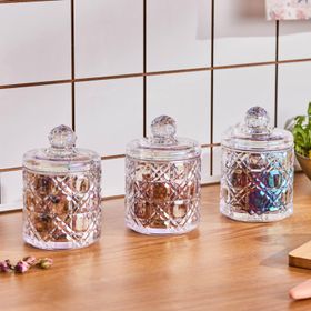 Karaca Robby 350 ml Lüsterli 3'lü Ekoseli Baharat Takımı