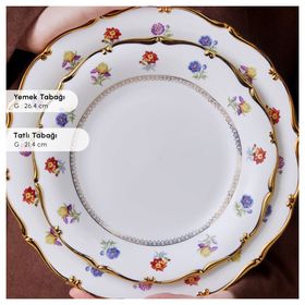 Karaca Royal Bone Diana Gold 55 Parça 12 Kişilik Yemek Takımı