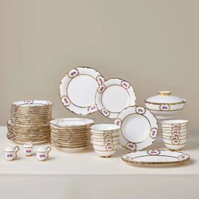 Karaca Royal Bone Elizabeth Gold 55 Parça 12 Kişilik Yemek Takımı