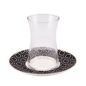 Karaca Rug Siyah 6 Kişilik Çay Seti