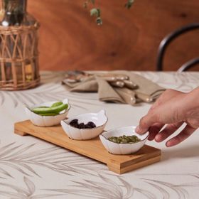 Karaca Sandal 3'lü Çerezlik ve Bambu Servislik