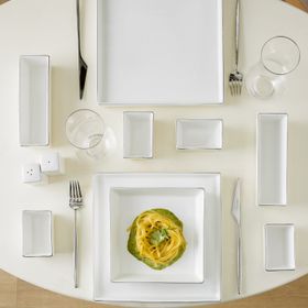 Karaca Silver Square Beyaz 20 Parça 6 Kişilik Kare Kahvaltı Seti