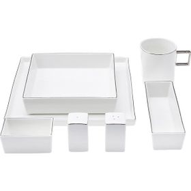 Karaca Silver Square Beyaz 20 Parça 6 Kişilik Kare Kahvaltı Seti