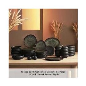 Karaca Siyah Earth Collection Galactic 55 Parça 12 Kişilik Yemek Takımı