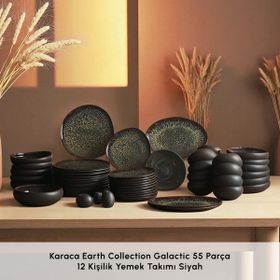 Karaca Siyah Earth Collection Galactic 55 Parça 12 Kişilik Yemek Takımı