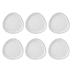Karaca Sky Siyah Rimli 6 Kişilik 18 cm Pasta Takımı