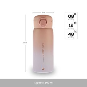 Karaca Skyfall Çelik Sızdırmaz 500 ml Pembe Termos