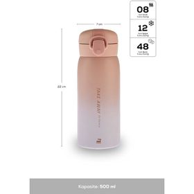 Karaca Skyfall Çelik Sızdırmaz 500 ml Pembe Termos