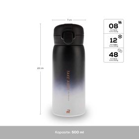 Karaca Skyfall Çelik Sızdırmaz 500 ml Siyah Termos