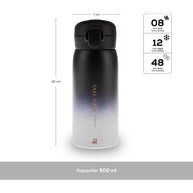 Karaca Skyfall Çelik Sızdırmaz 500 ml Siyah Termos