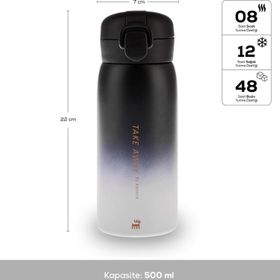 Karaca Skyfall Çelik Sızdırmaz 500 ml Siyah Termos