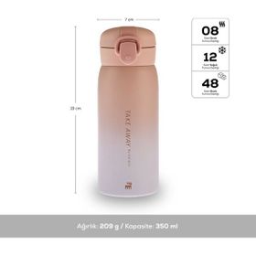 Karaca Skyfall Paslanmaz Çelik Sızdırmaz 350 ml Pembe Termos